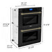 ZLINE 30" Autograph Double Wall Oven with Self Clean and True Convection in Black Stainless Steel Champagne Bronze AWDZ - 30 - BS - CB - Farmhouse Kitchen and Bath