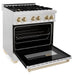 ZLINE 30" Autograph Dual Fuel Range, DuraSnow Stainless, Gold, RASZ - SN - 30 - G - Farmhouse Kitchen and Bath