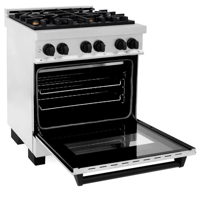 ZLINE 30" Autograph Dual Fuel Range, DuraSnow Stainless, RASZ - SN - 30 - MB - Farmhouse Kitchen and Bath