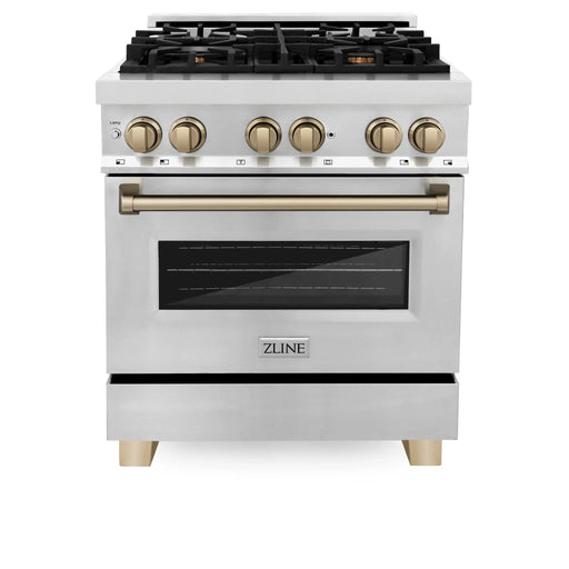 ZLINE 30" Autograph Dual Fuel Range, Stainless Steel, RAZ - 30 - CB - Farmhouse Kitchen and Bath