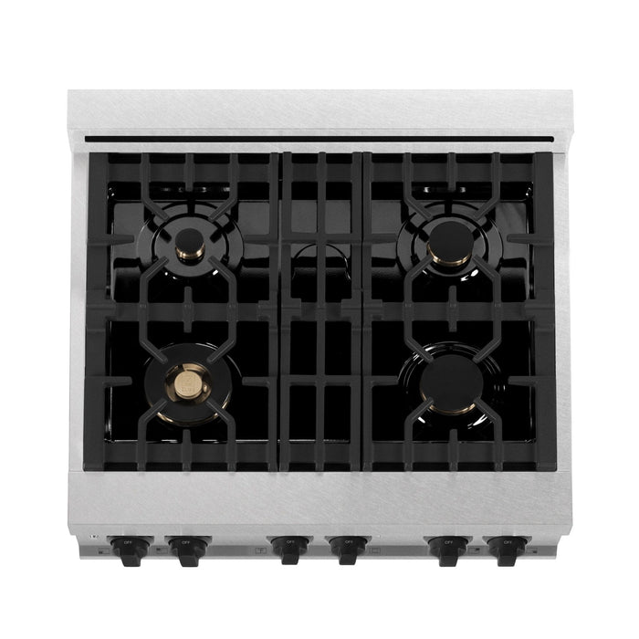 ZLINE 30" Autograph, Dual Fuel Range, White Door, RASZ - WM - 30 - MB - Farmhouse Kitchen and Bath