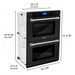ZLINE 30" Autograph Edition Double Wall Oven with Self Clean and True Convection in Black Stainless Steel Gold Accent AWDZ - 30 - BS - G - Farmhouse Kitchen and Bath