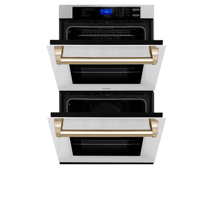 ZLINE 30" Autograph Edition Double Wall Oven with Self Clean and True Convection in Stainless Steel AWDZ - 30 - G - Farmhouse Kitchen and Bath
