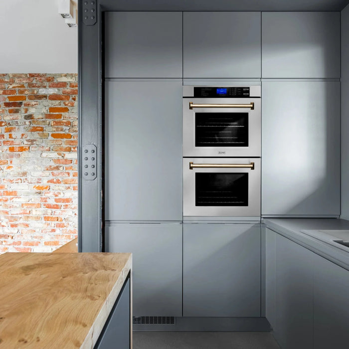 ZLINE 30" Autograph Edition Double Wall Oven with Self Clean and True Convection in Stainless Steel AWDZ - 30 - G - Farmhouse Kitchen and Bath