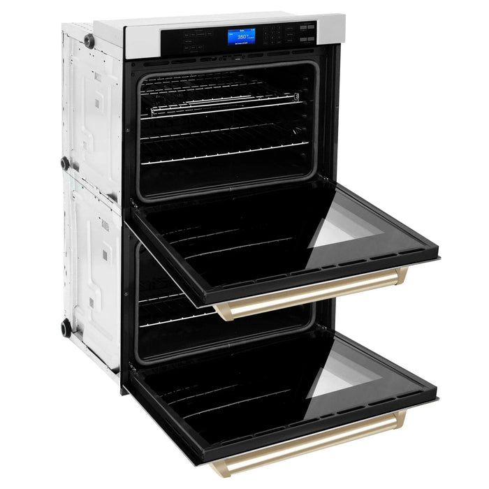 ZLINE 30" Autograph Edition Double Wall Oven with Self Clean and True Convection in Stainless Steel AWDZ - 30 - G - Farmhouse Kitchen and Bath