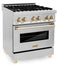 ZLINE 30" Autograph Edition, Dual Fuel Range, Gold Accents, RAZ - 30 - G - Farmhouse Kitchen and Bath