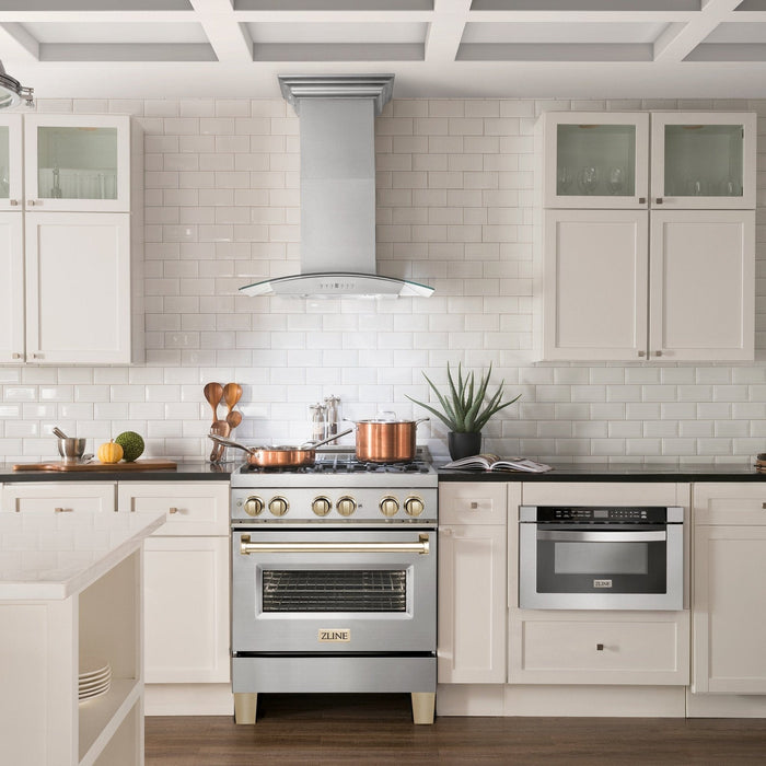 ZLINE 30" Autograph Edition, Dual Fuel Range, Gold Accents, RAZ - 30 - G - Farmhouse Kitchen and Bath