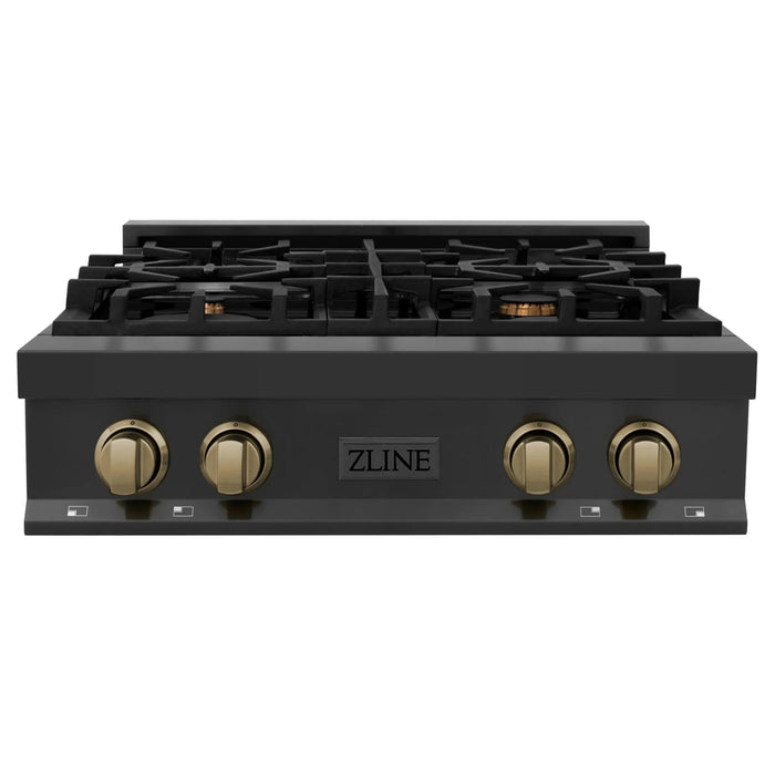 ZLINE 30" Autograph Edition Rangetop, Gold Accents, RTBZ - 30 - CB - Farmhouse Kitchen and Bath