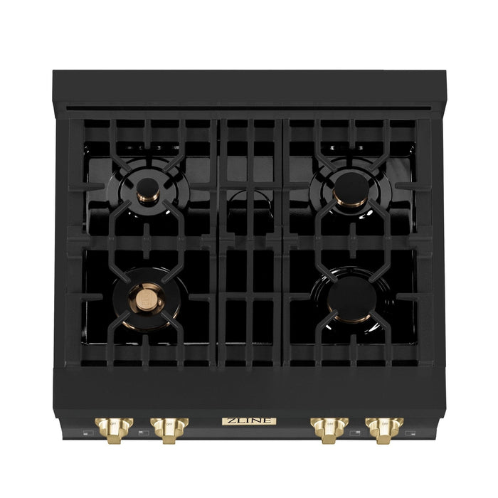 ZLINE 30" Autograph Edition Rangetop, Gold Accents, RTBZ - 30 - G - Farmhouse Kitchen and Bath