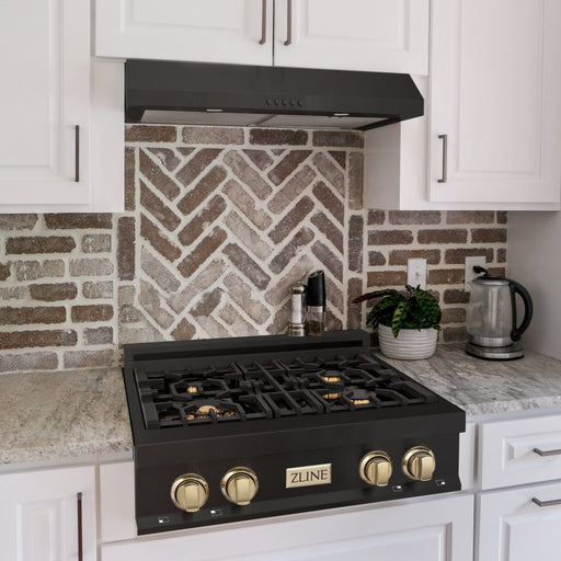 ZLINE 30" Autograph Edition Rangetop, Gold Accents, RTBZ - 30 - G - Farmhouse Kitchen and Bath