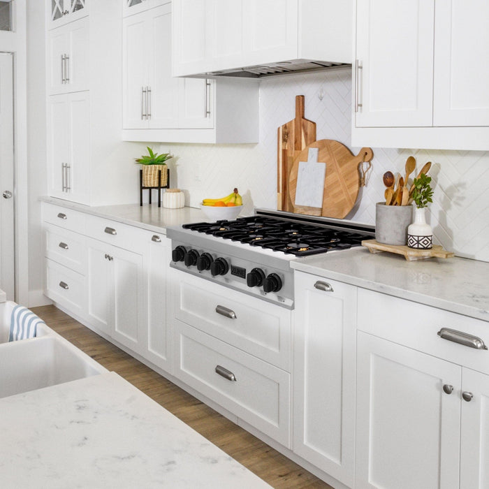 ZLINE 30" Autograph Porcelain Rangetop, Matte Black Accents, RTZ - 30 - MB - Farmhouse Kitchen and Bath