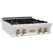 ZLINE 30" Autograph Rangetop, DuraSnow, Bronze Accents, RTSZ - 30 - CB - Farmhouse Kitchen and Bath