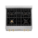 ZLINE 30" Autograph Rangetop, DuraSnow, Gold Accent, RTZ - 30 - G - Farmhouse Kitchen and Bath