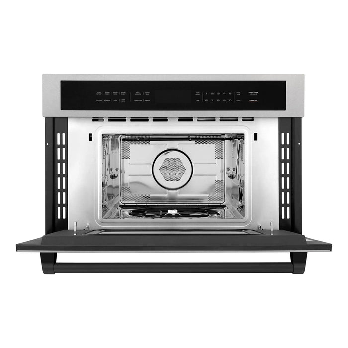 ZLINE 30” Convection Microwave, Stainless Steel, Black MWOZ - 30 - SS - MB - Farmhouse Kitchen and Bath