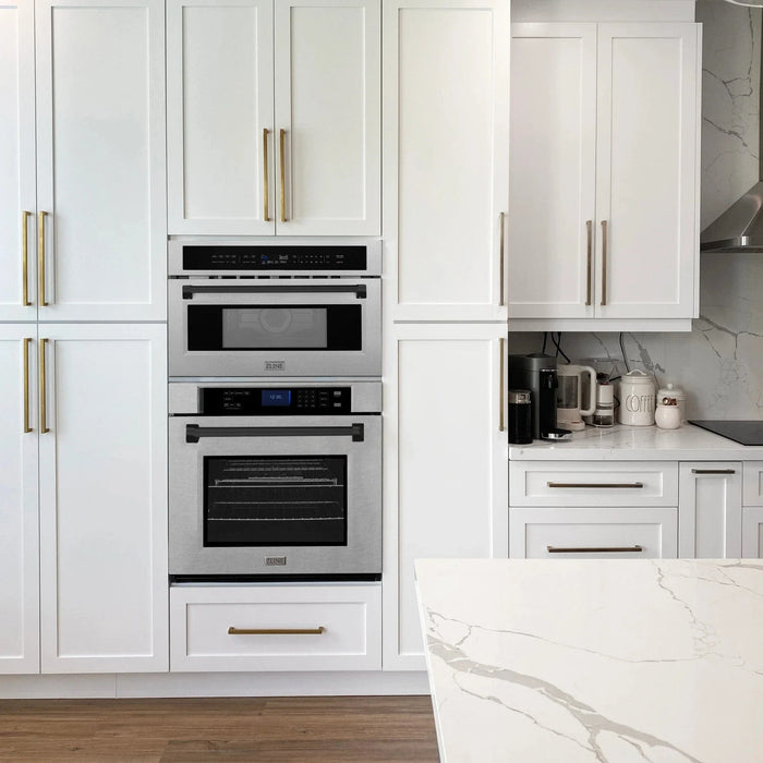 ZLINE 30” Convection Microwave, Stainless Steel, Black MWOZ - 30 - SS - MB - Farmhouse Kitchen and Bath