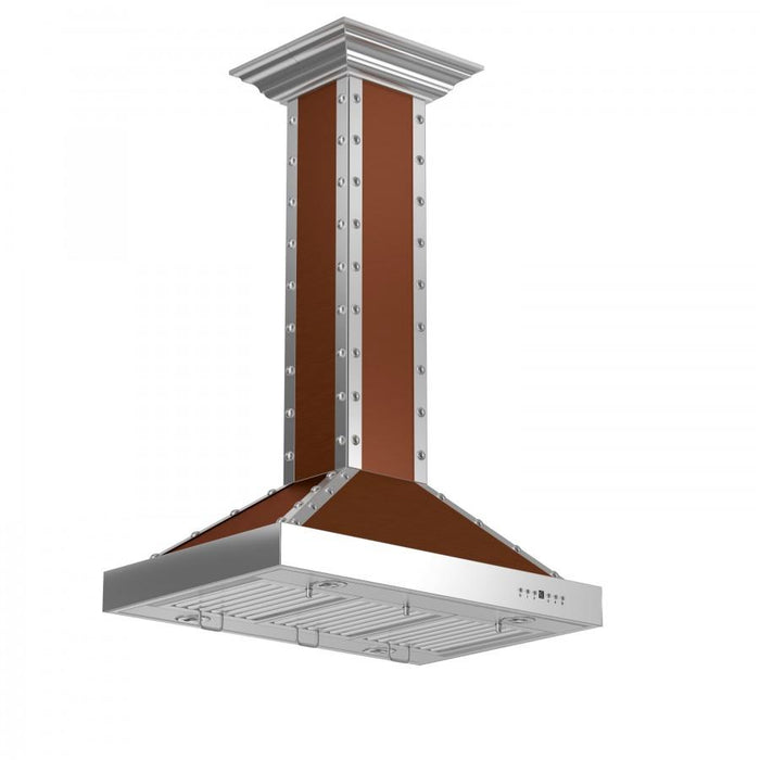ZLINE 30” Copper Finish Island Range Hood, KB2i - CSSXS - 30 - Farmhouse Kitchen and Bath