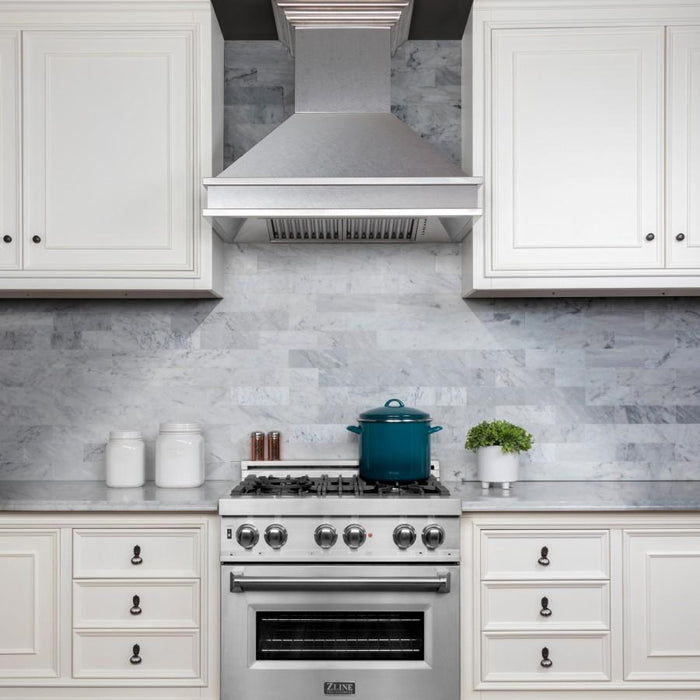 ZLINE 30" Designer Series Stainless Wall Mount Range Hood, 8656S - 30 - Farmhouse Kitchen and Bath