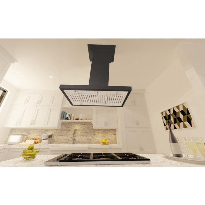 ZLINE 30" Designer Wooden Island Range Hood in Black, KBiCC - 30 - Farmhouse Kitchen and Bath
