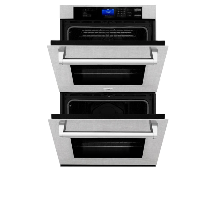 ZLINE 30" Double Wall Oven, DuraSnow Finish, Self Cleaning, AWDS - 30 - Farmhouse Kitchen and Bath