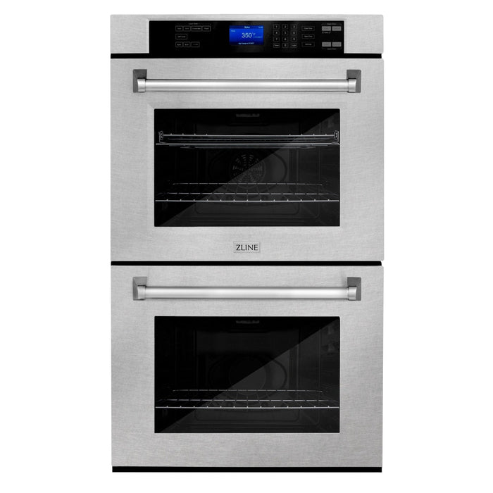 ZLINE 30" Double Wall Oven, DuraSnow Finish, Self Cleaning, AWDS - 30 - Farmhouse Kitchen and Bath