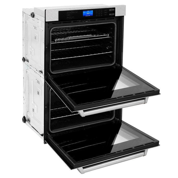 ZLINE 30" Double Wall Oven, DuraSnow Finish, Self Cleaning, AWDS - 30 - Farmhouse Kitchen and Bath