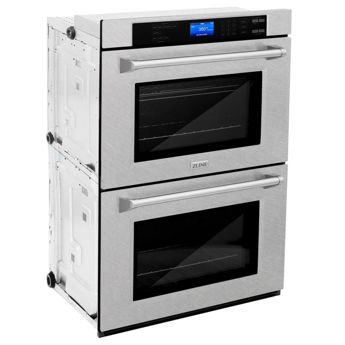 ZLINE 30" Double Wall Oven, DuraSnow Finish, Self Cleaning, AWDS - 30 - Farmhouse Kitchen and Bath