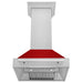 ZLINE 30" DuraSnow® Stainless Steel Range Hood with Color Shell Options 8654SNX - RM - 30 - Farmhouse Kitchen and Bath