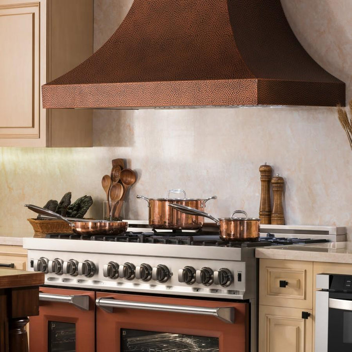 ZLINE 30" Hand - Hammered Copper Finish Wall Range Hood, 8632H - 30 - Farmhouse Kitchen and Bath