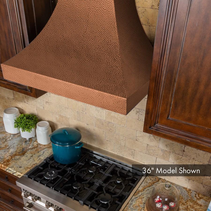 ZLINE 30" Hand - Hammered Copper Finish Wall Range Hood, 8632H - 30 - Farmhouse Kitchen and Bath