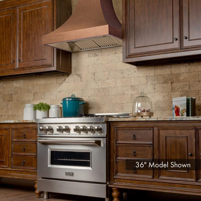 ZLINE 30" Hand - Hammered Copper Finish Wall Range Hood, 8632H - 30 - Farmhouse Kitchen and Bath