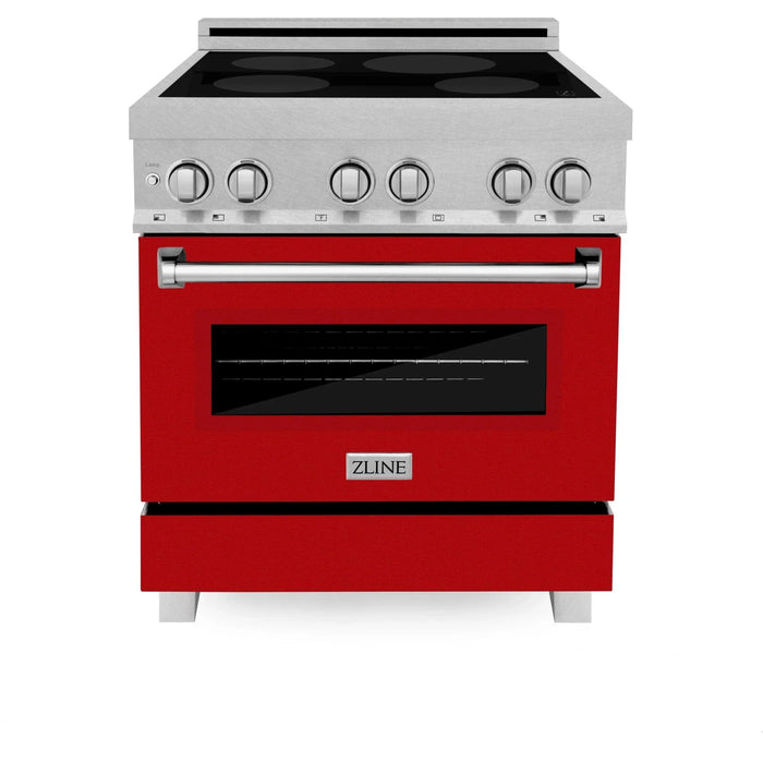 ZLINE 30" Induction Range in DuraSnow with a 4 Element Stove and Electric Oven RAINDS - RG - 30 - Farmhouse Kitchen and Bath