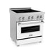 ZLINE 30" Induction Range in DuraSnow with a 4 Element Stove and Electric Oven RAINDS - WM - 30 - Farmhouse Kitchen and Bath