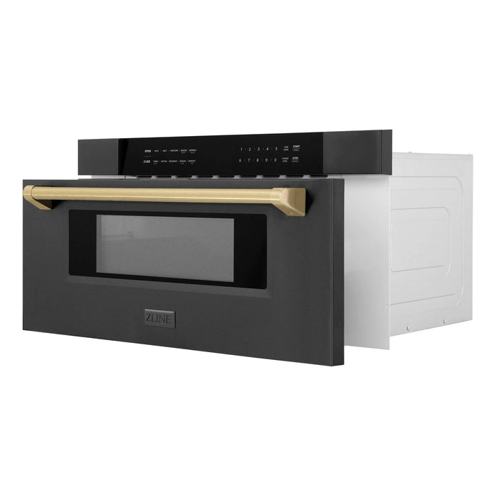 ZLINE 30" Microwave Drawer, Black Stainless, Bronze MWDZ - 30 - BS - CB - Farmhouse Kitchen and Bath