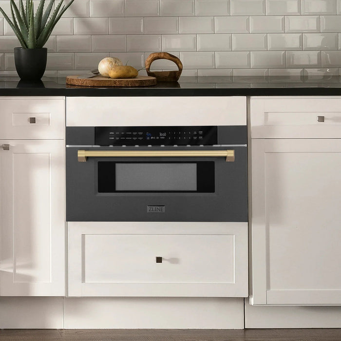 ZLINE 30" Microwave Drawer, Black Stainless, Bronze MWDZ - 30 - BS - CB - Farmhouse Kitchen and Bath