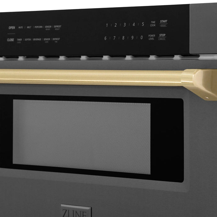 ZLINE 30" Microwave Drawer, Black Stainless, Bronze MWDZ - 30 - BS - CB - Farmhouse Kitchen and Bath