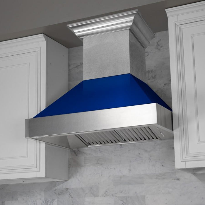 ZLINE 30" Snow Finish Wall Range Hood, Blue Gloss Shell, 8654BG - 30 - Farmhouse Kitchen and Bath