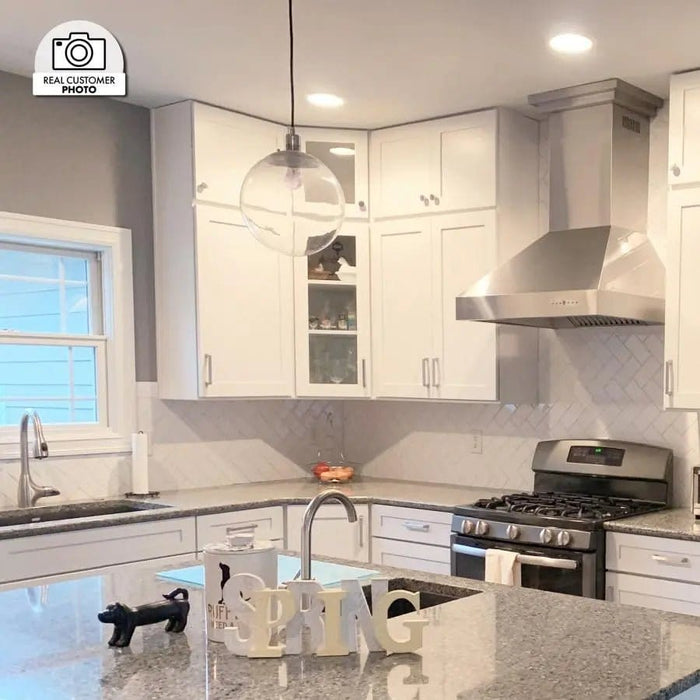 ZLINE 30" Stainless Steel Wall Range Hood, 667 - 30 - Farmhouse Kitchen and Bath