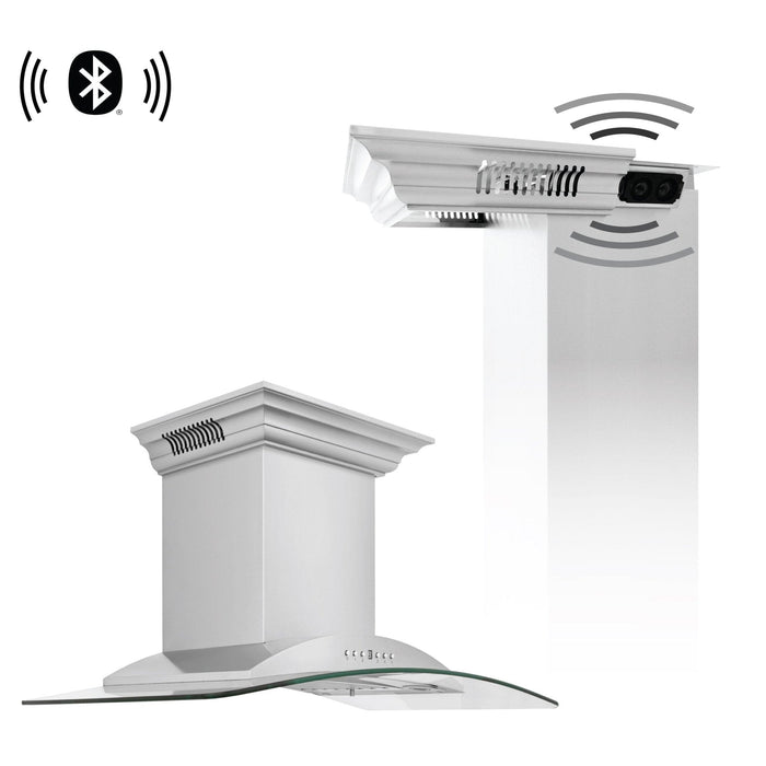 ZLINE 30" Wall Range Hood, Stainless, Bluetooth Speakers, KNCRN - BT - 30 - Farmhouse Kitchen and Bath