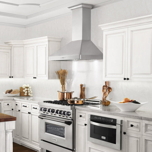 ZLINE 30" Wall Range Hood, Stainless, CrownSound Speakers, KF2CRN - BT - 30 - Farmhouse Kitchen and Bath