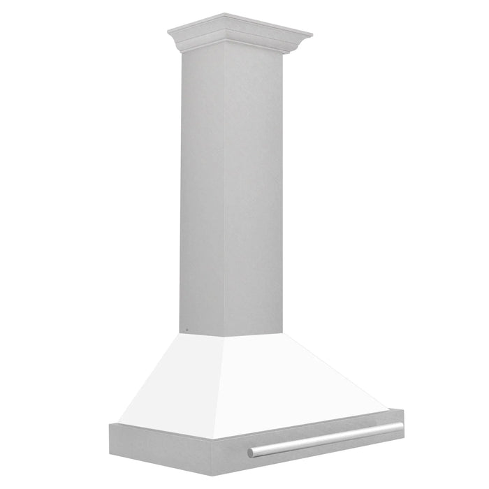 ZLINE 30" White Matte Range Hood, Stainless Steel Handle KB4SNX - WM - 30 - Farmhouse Kitchen and Bath