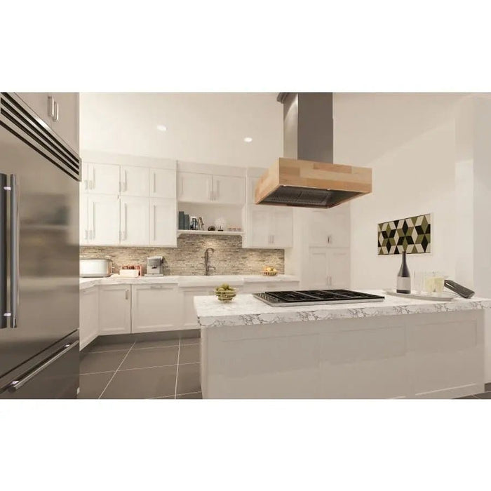 ZLINE 30" Wooden Island Range Hood, Butcher Block, 681iM - 30 - Farmhouse Kitchen and Bath