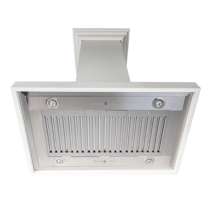 ZLINE 30" Wooden Island Range Hood in Cottage White, KBiTT - 30 - Farmhouse Kitchen and Bath