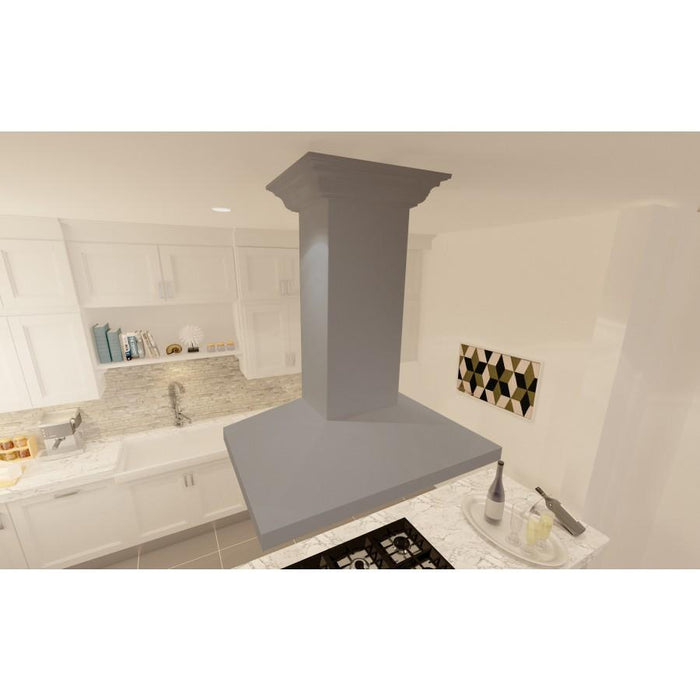 ZLINE 30" Wooden Island Range Hood in Gray, KBiUU - 30 - Farmhouse Kitchen and Bath