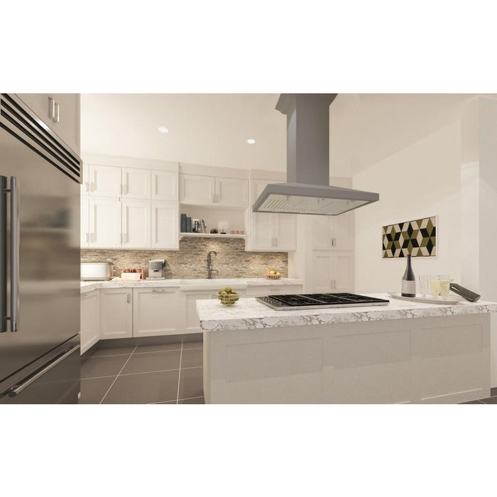 ZLINE 30" Wooden Island Range Hood in Gray, KBiUU - 30 - Farmhouse Kitchen and Bath