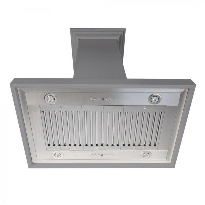ZLINE 30" Wooden Island Range Hood in Gray, KBiUU - 30 - Farmhouse Kitchen and Bath