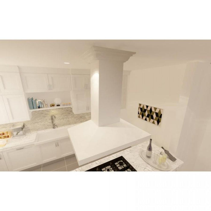 ZLINE 30" Wooden Island Range Hood, Remote Motor, Cottage White, KBiTT - RS - 30 - 400 - Farmhouse Kitchen and Bath