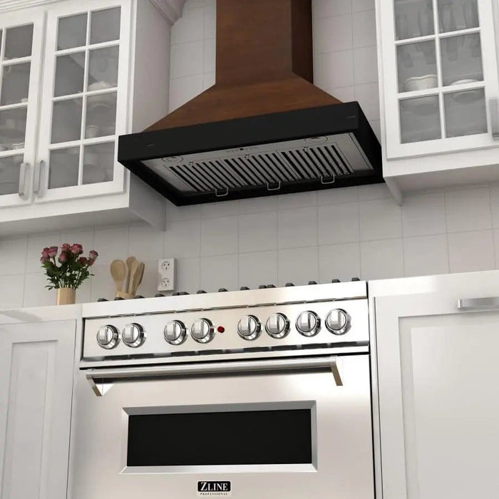 ZLINE 30" Wooden Wall Range Hood, Crown Molding KBAR - 30 - Farmhouse Kitchen and Bath