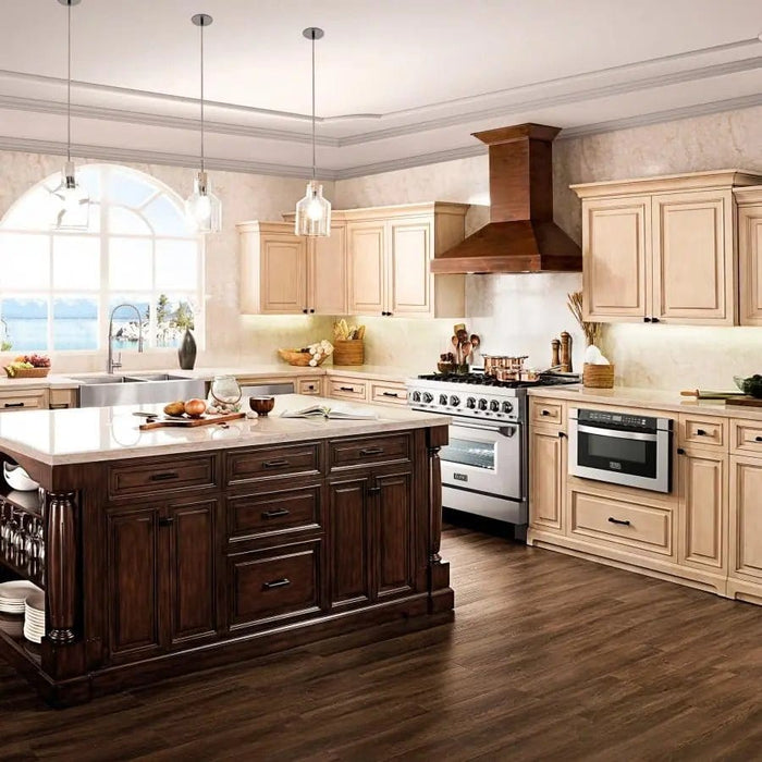 ZLINE 30" Wooden Wall Range Hood in Walnut, KBRR - 30 - Farmhouse Kitchen and Bath