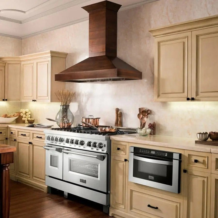 ZLINE 30" Wooden Wall Range Hood in Walnut, KBRR - 30 - Farmhouse Kitchen and Bath