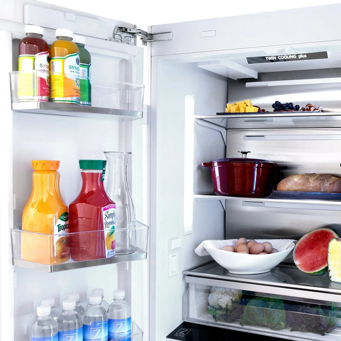 ZLINE 36" 19.6 cu. Ft. Panel Ready Built - In 3 - Door French Door Refrigerator with Internal Water and Ice Dispenser RBIV - 36 - Farmhouse Kitchen and Bath